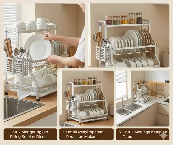 kegunaan rak piring alumunium
