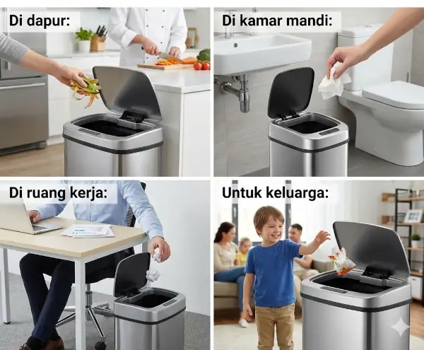 kegunaan tempat sampah sensor otomatis