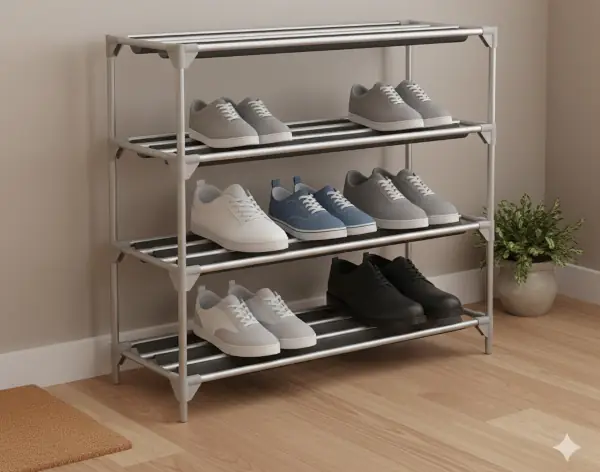 rak sepatu alumunium