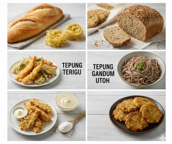 kegunaan tepung terigu dan tepung gandum utuh